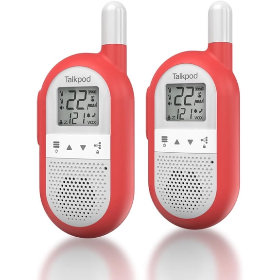 F40 Walkie Talkies Rechargeable for Kids Adults Long Range, Family 2 Way Radios 22 Channels for Hiking, Camping, Walky Talky with VOX, Backlit LCD Screen, 2 Pack (Red)