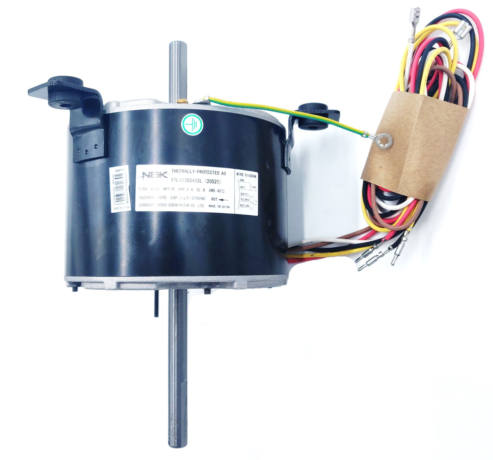 NBK F42C61A61 HV/AC Fan Motor 1/5HP 115V, Exact Fit for Duo Therm
