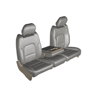 F486 2014 Ford F150 & 2015-2021 F250-F550 Front 40/20/40 Split Seat with Opening Center Console and Opening 20 Section Seat Bottom in Gray Twill