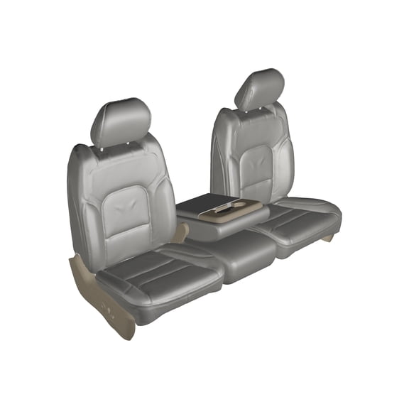 F486 2014 Ford F150 & 2015-2021 F250-F550 Front 40/20/40 Split Seat with Opening Center Console and Opening 20 Section Seat Bottom in Gray Twill