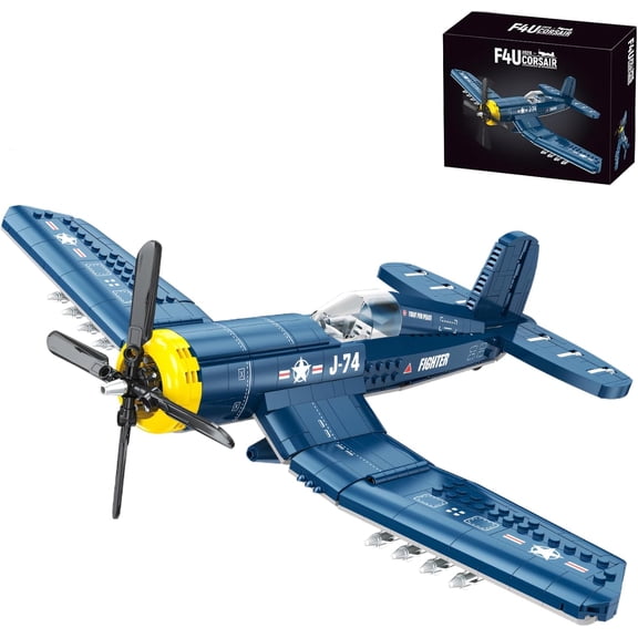 F4U Corsair Fighter Building Block Set 767 Pcs WWII Military Airplane Model Kit for Adults & Teens Historic Aviation Construction Home Office Desk Decor Display Gift