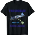 thumbnail image 1 of F4U Corsair VMF 214 Over Vella Lavella Aviation History Art Unisex T-Shirt, up to size 5XL, 1 of 2