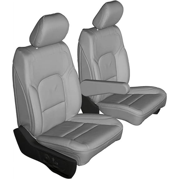 F501 2014-2021 Transit Cab and Chassis Front Bucket Seats with Inside armrests, adjustable headrest. Without Side Impacts in Gray Twill
