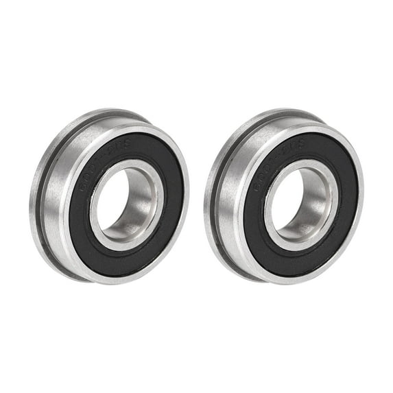 F6001-2RS 12x28x8mm Double Sealed Chrome Steel Flanged Ball Bearings 2 Pack