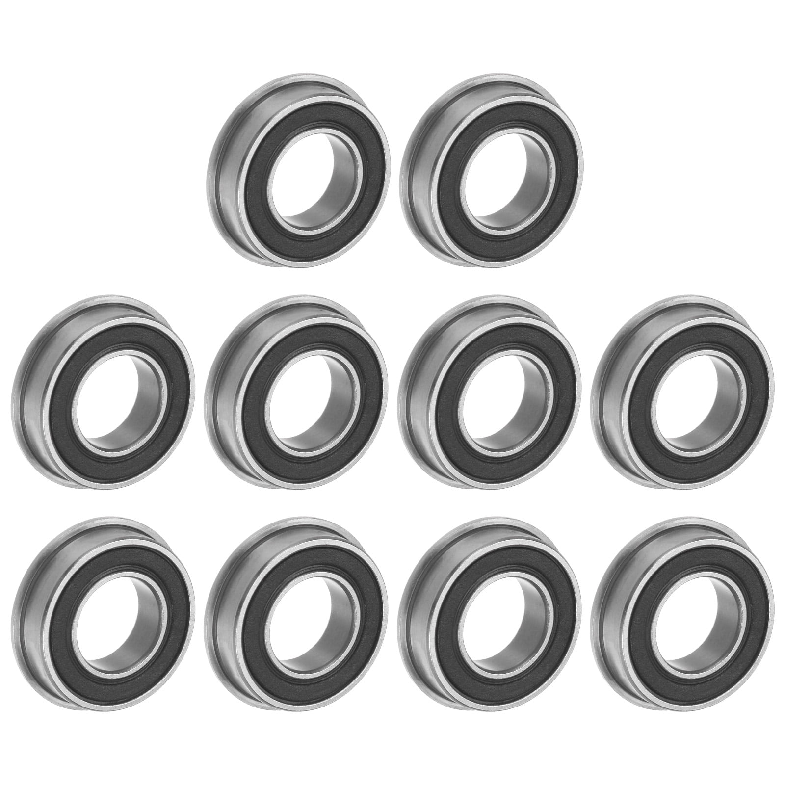 F68002RS Flanged Ball Bearing 10x19x5mm Double Sealed Chrome Steel