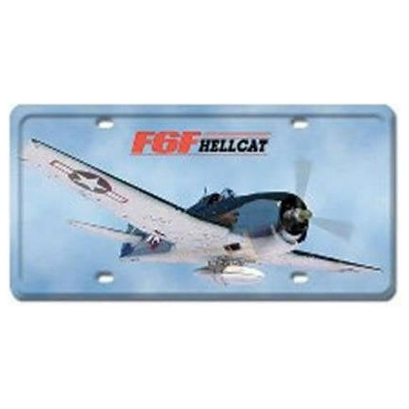 F6F Hellcat Aviation License Plate - Black - 6in. x 12in.