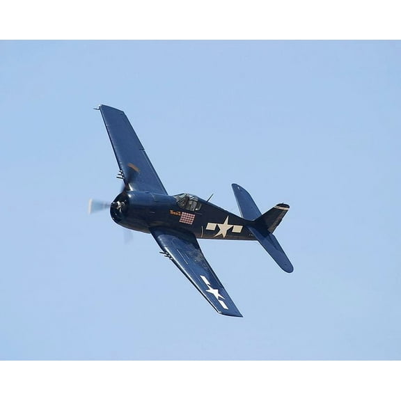 F6F Hellcat WWII Fighter Banking Style -1 - 20x30 Inch Laminated Aviation Poster - Stunning Detail and Bold Colors