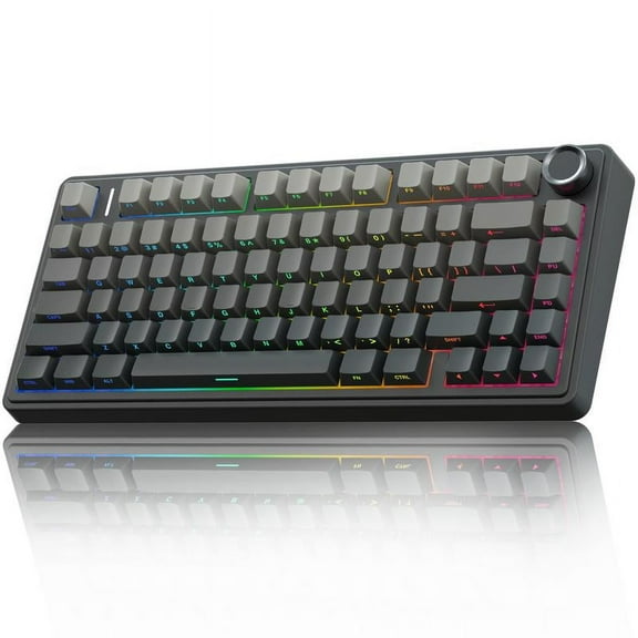 F75 Pro Wireless Mechanical Gaming Keyboard, 75 Percent Hot-Swappable Custom, Tri-Mode USB Charging, RGB Backlight, PBT Side-Printed Keycaps, Knob Control