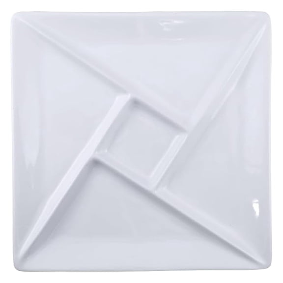 F77103 Raclette/Fondue Porcelain Plate, Round, Porcelain, 25.4 cm x 25.4 cm, Plate for Serving Cheese/Chocolate Fondue/Raclette Dishes Gift Set