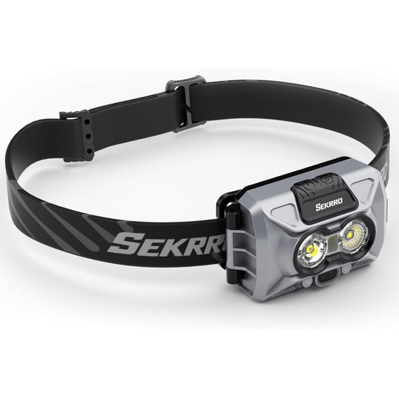 F8 Headlamp Rechargeable, 800 Lumen Super Bright LED Head Lamp, IP67 Waterproof with Motion Sensor and Red Light, AAA Battery Compatible for Work, Camping, Hiking, Running