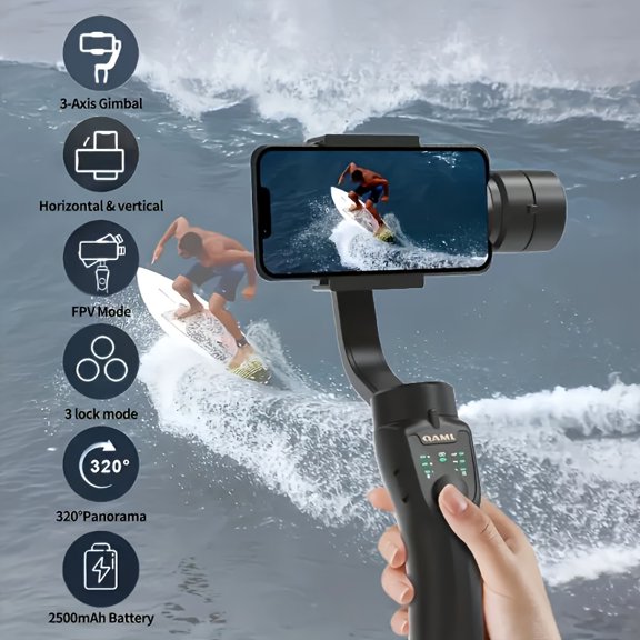 F8 Portable 3-Axis Gimbal Stabilizer for Smartphones, Reducing Shake for Video Recording, Compatible with for xiaomi And Iphone