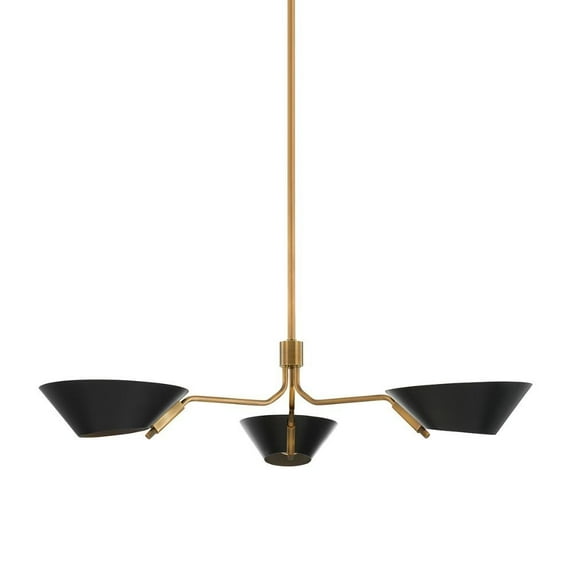 F8143-PBR/SBK-Troy Lighting-Sacramento - 3 Light Chandelier-8.25 Inches Tall and 43.5 Inches Wide