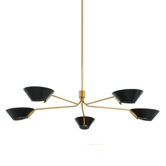 F8163-PBR/SBK-Troy Lighting-Sacramento - 5 Light Chandelier-9.5 Inches Tall and 63 Inches Wide