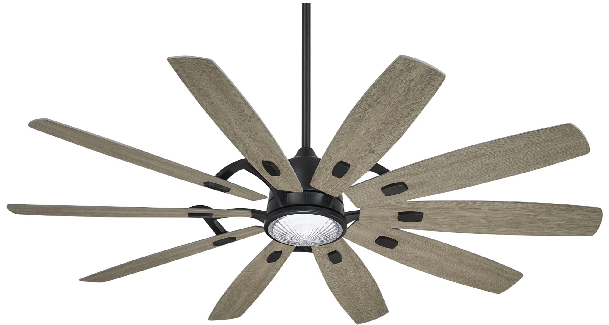 65" Coal and Seashore Grey 10-Blade Smart Ceiling Fan with LED Light