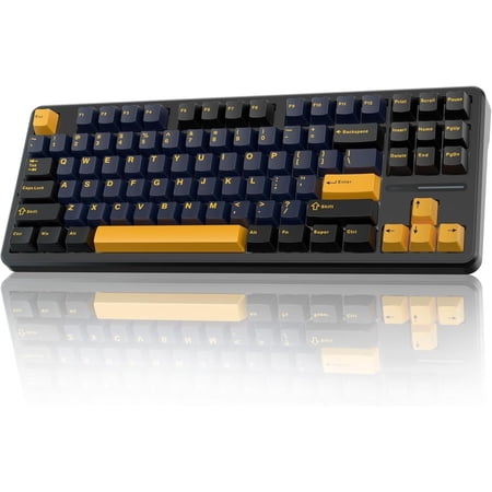 F87 Mechanical Keyboard, 75% TKL Custom Hot Swappable Gaming Keyboards with PBT Keycaps, Pre-lubed Greywood Switches, RGB Backlit Creamy Keyboard, 2.4GHz/USB-C/BT5.0
