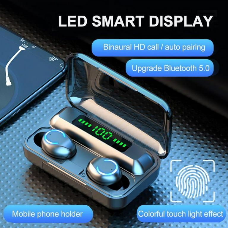 F9 9 TWS Bluetooth 5.0 Earphones Wireless Headphones 9D Stereo Sports Waterproof Earbuds Headsets With Power Bank Multifunction