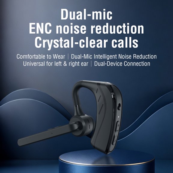 F911 Business Ear Mounted Bluetooth Earphones with One to Two Dual Microphones, One Click Power on, Silent Driving, Noise Reduction, High Definition Calling