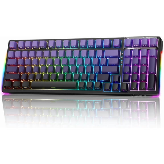 F99S Mechanical  Gaming Keyboard, Tri-Mode /2.4G/-C Hot Swappable 99  Custom Creamy Keyboard 99  Full Size Computer Keyboards for PC  PS5  (Purple Gradient)