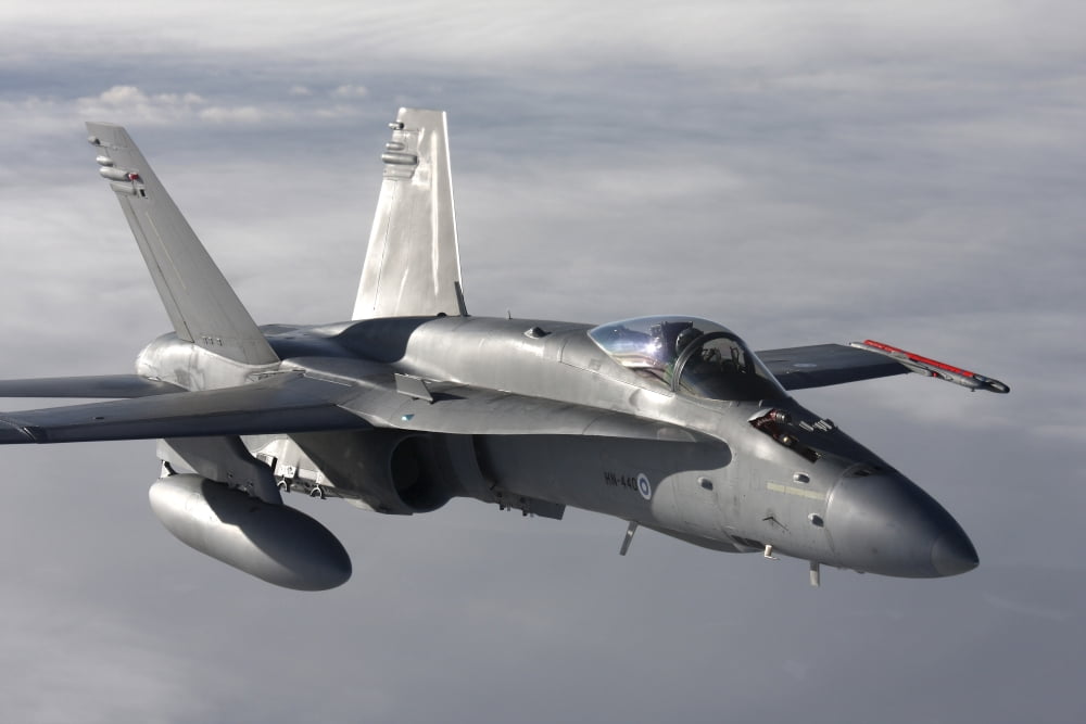 FA-18 Hornet of the Finnish Air Force Canvas Art - Daniel KarlssonStocktrek Images (18 x 12)