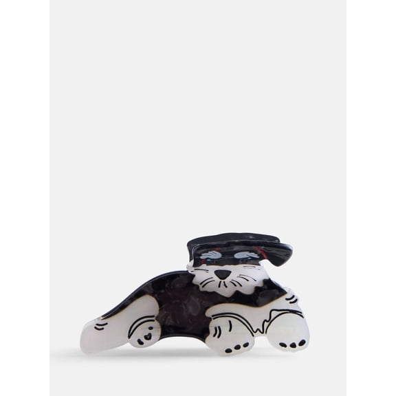 Free Assembly Women’s Dog Hair Claw Clip, Black/White