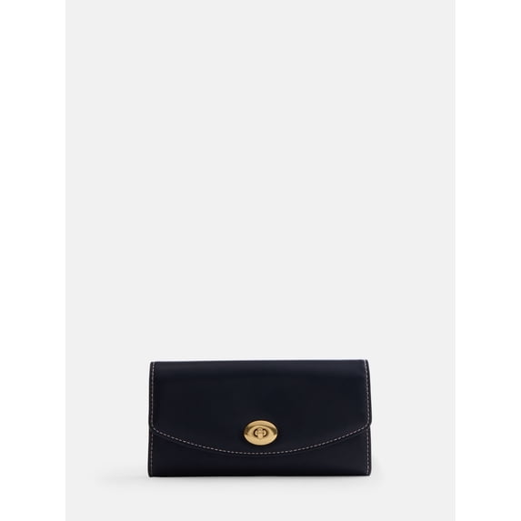 Free Assembly Women's Faux Leather Clutch Wallet, Black