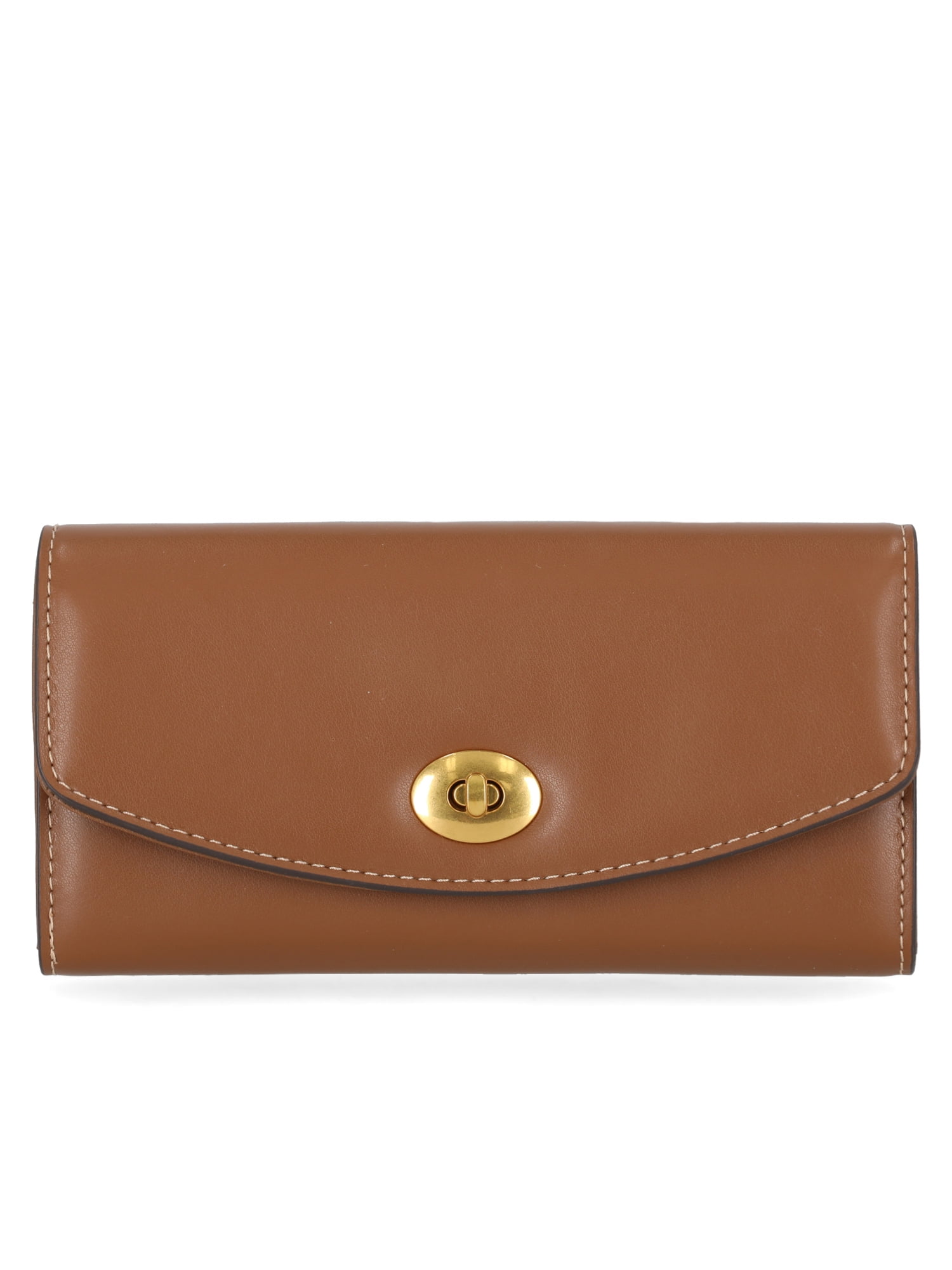 Free Assembly Women's Faux Leather Clutch Wallet, Autumn Brown