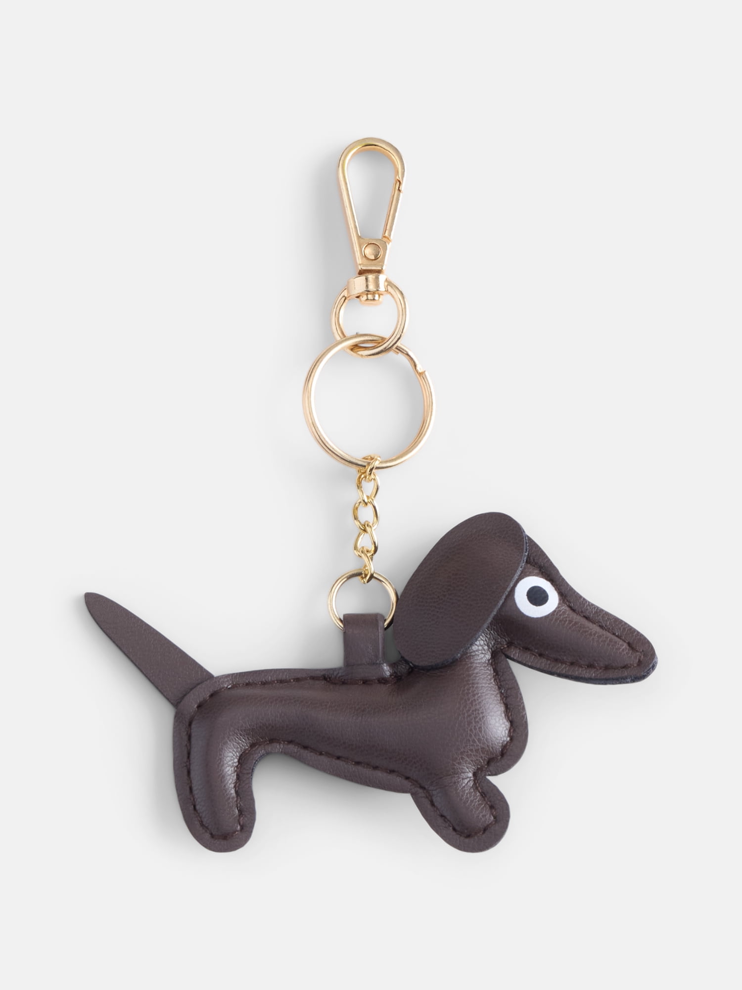 Free Assembly Women's Dachshund Bag Charm, Brown