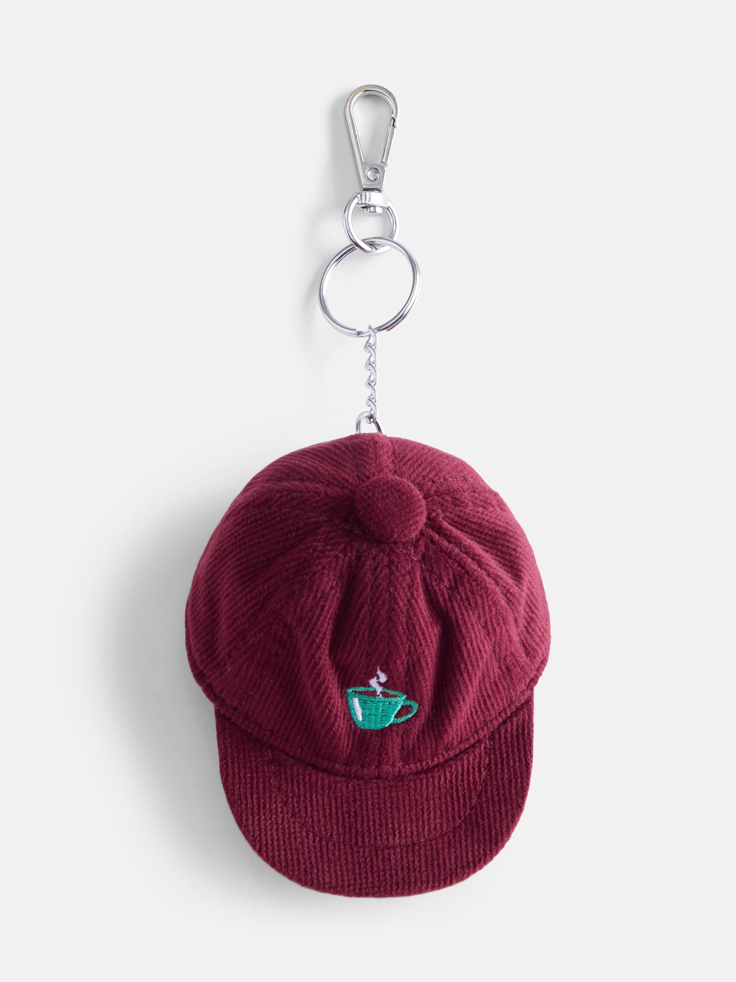 Free Assembly Women's Corduroy Bag Charm, Maroon