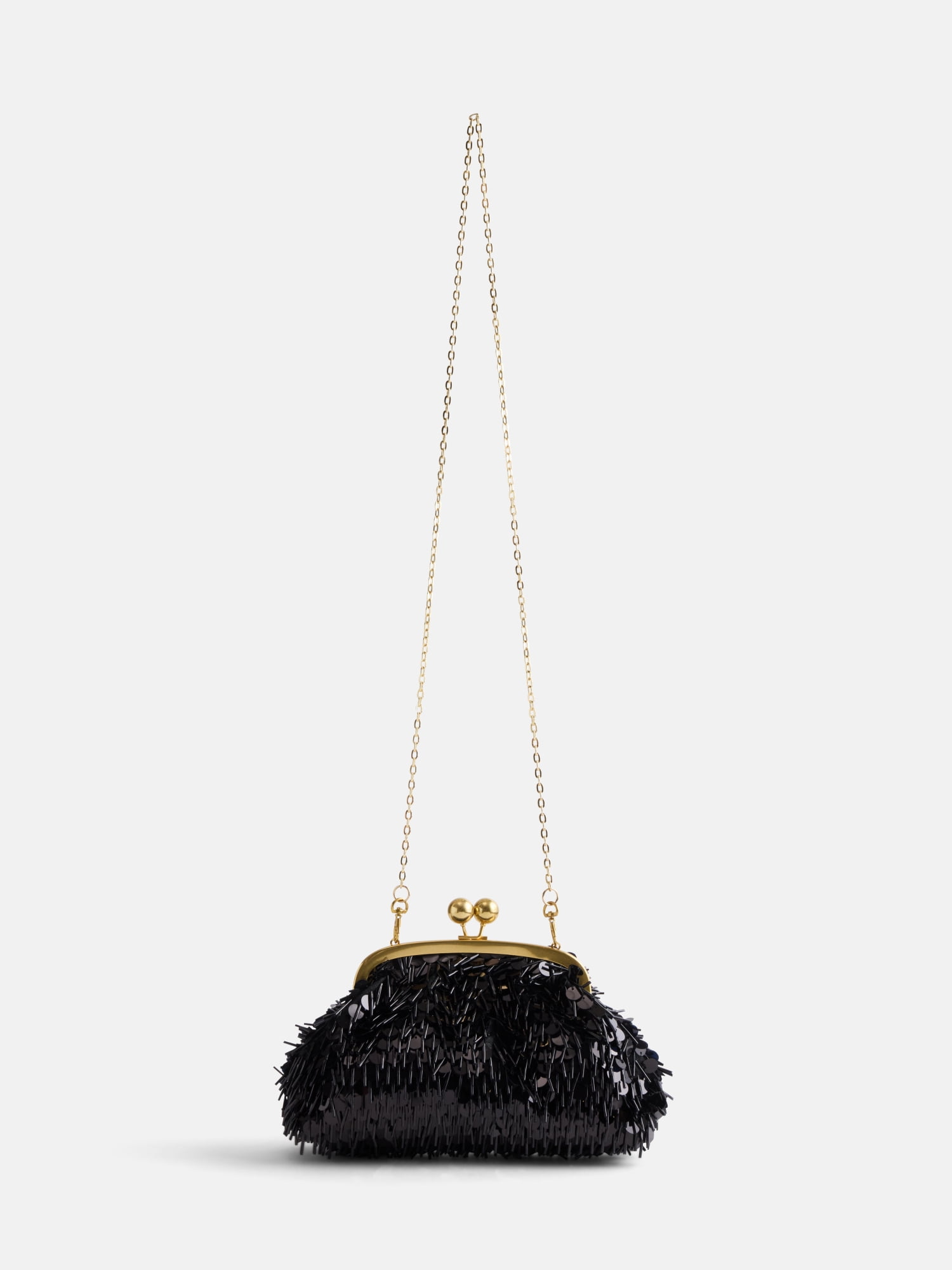 Free Assembly Women's Sequin Clutch, Black