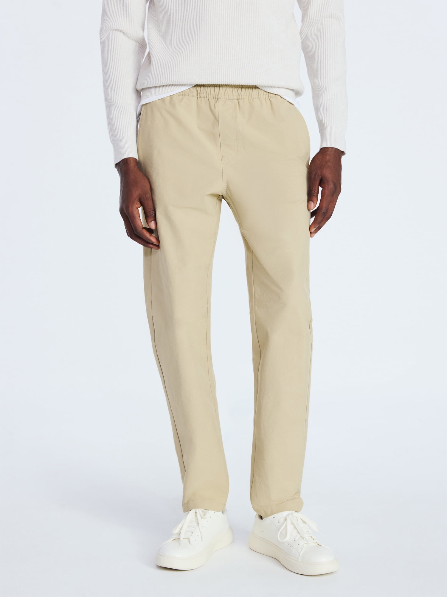 Free Assembly Men's Straight Fit Tapered Leg Pull On Commuter Pants, Sizes S-3XL