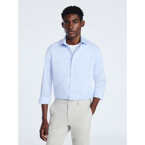 Men's Slim Fit Dress Shirt with Long Sleeves, Sizes 14/32 - 17/43