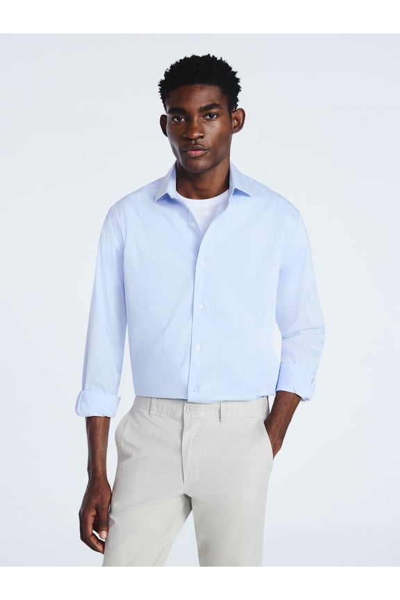 Men's Slim Fit Dress Shirt with Long Sleeves, Sizes 14/32 - 17/44