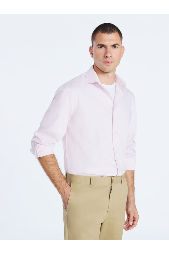 Men's Slim Fit Dress Shirt with Long Sleeves, Sizes 14/32 - 17/34