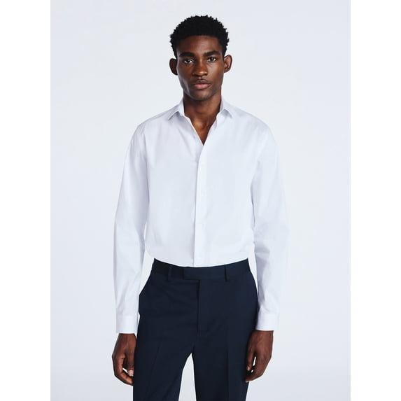 Free Assembly Men's Slim Fit Dress Shirt with Long Sleeves, Sizes 14/32 - 17/34