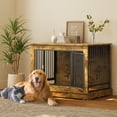 thumbnail image 1 of FA Dog Crate Furniture, Wooden Side End Table, Indoor Dog Kennel up to 176 lb, Heavy-Duty Pet House, Decorative Pet House, Rustic Brown, 1 of 8