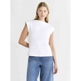 thumbnail image 1 of Free Assembly Women's and Women's Plus Cotton Boatneck Tee with Wide Cap Sleeves, Sizes XS-4X, 1 of 5