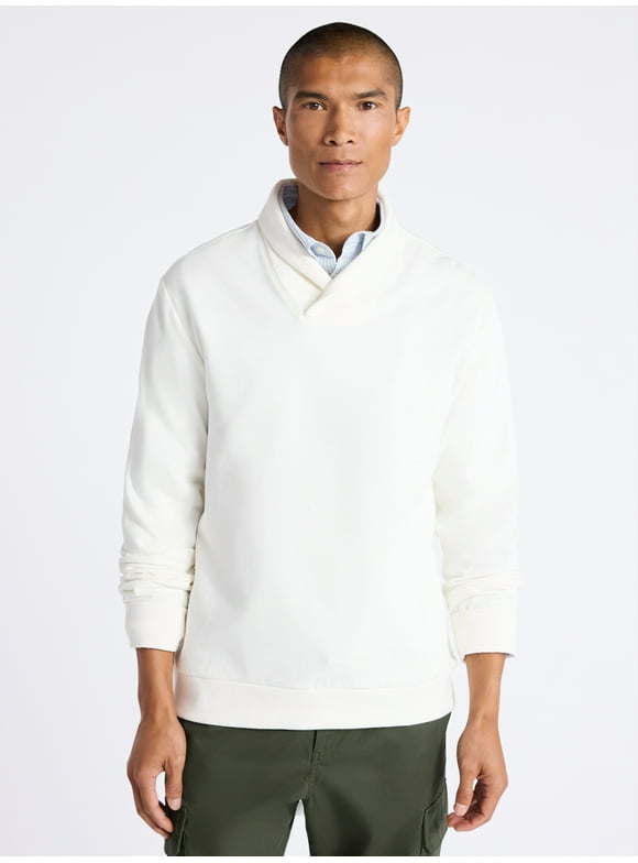 Men's Shawl Collar Fleece Sweatshirt, Sizes S-3XL