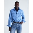 thumbnail image 1 of Free Assembly Men's Heavyweight Denim Shirt with Long Sleeves, Sizes S-2XL, 1 of 6
