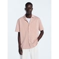 thumbnail image 1 of Free Assembly Men's Button Front Jacquard Shirt with Short Sleeves, Sizes S-3XL, 1 of 6