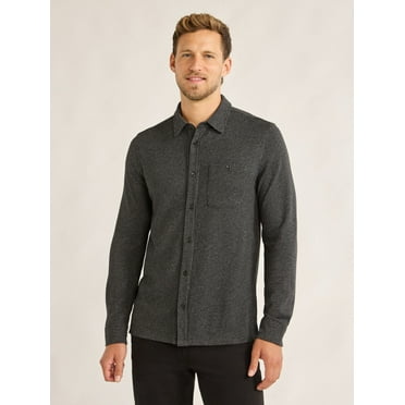 Free Assembly Men’s Jacquard Button Down Shirt, Sizes XS-3XL