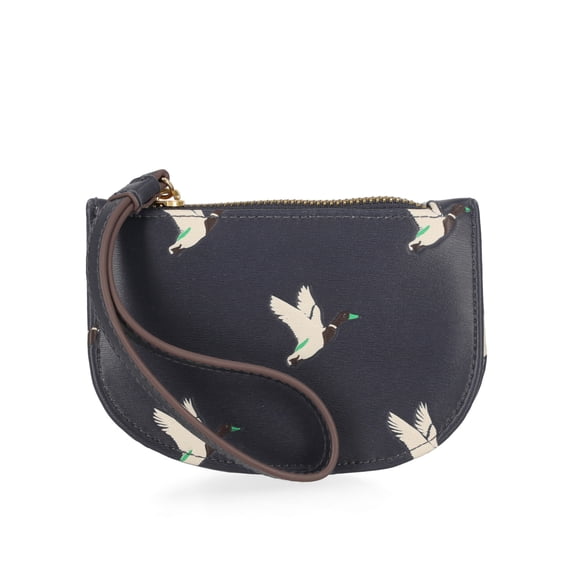 Free Assembly Women's Wristlet Wallet, Navy Print
