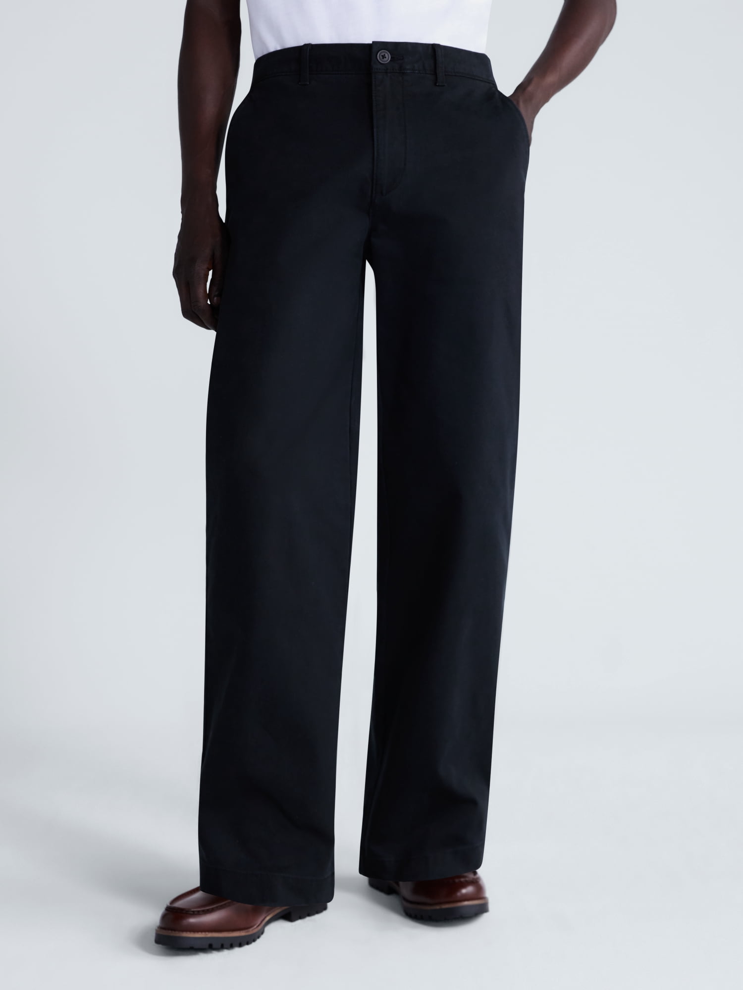 Free Assembly Men's Loose Fit Straight Leg Chino Pants, Waist Sizes 29-40
