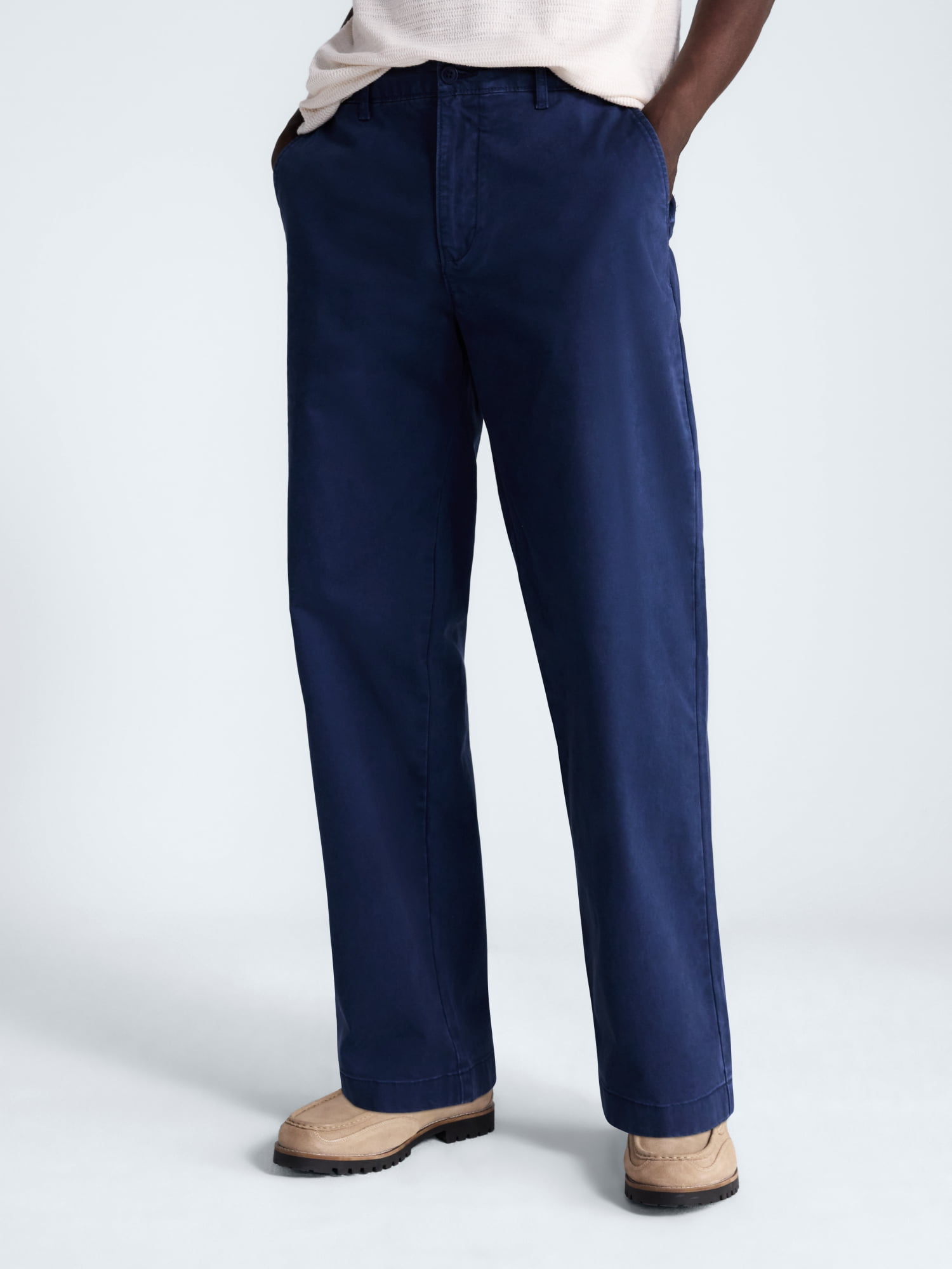 Free Assembly Men's Loose Fit Straight Leg Chino Pants, Waist Sizes 29-40