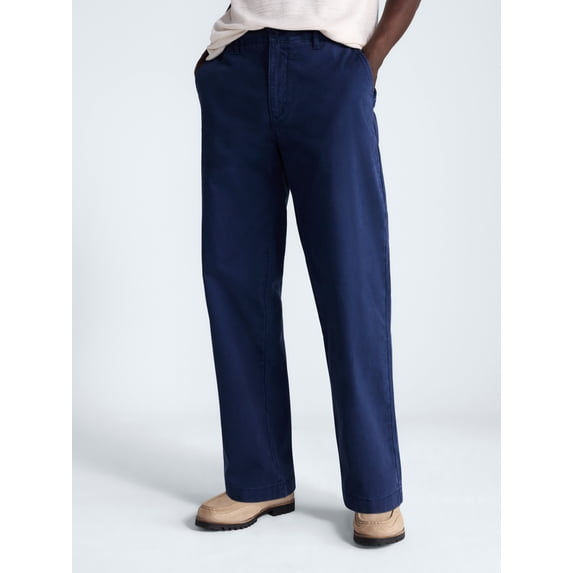 Free Assembly Men's Loose Fit Straight Leg Chino Pants, Waist Sizes 29-40