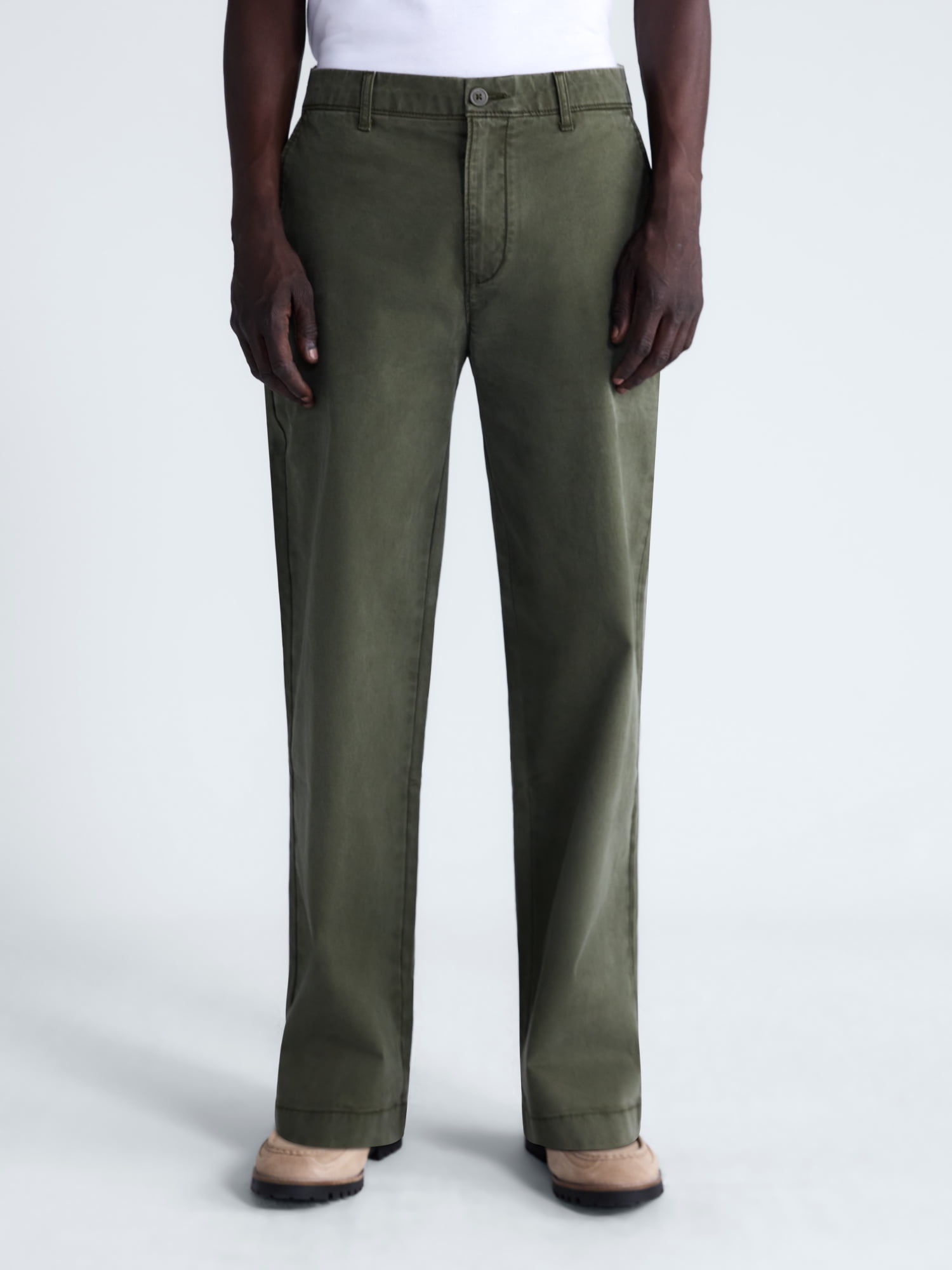 Free Assembly Men's Loose Fit Straight Leg Chino Pants, Waist Sizes 29-40