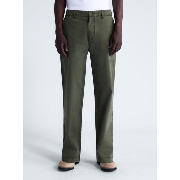 Free Assembly Men's Loose Fit Straight Leg Chino Pants, Waist Sizes 29-40