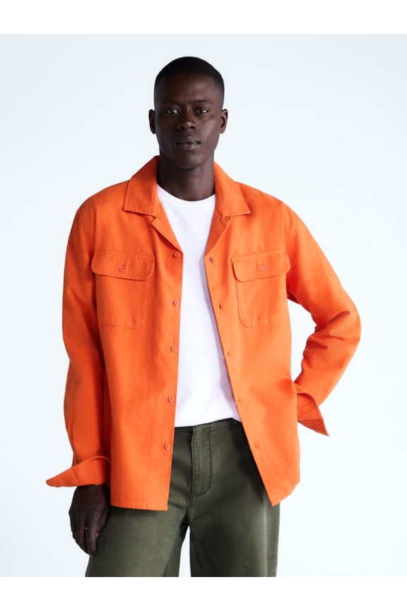 Men's Brushed Canvas Oxford Shirt, Sizes XS-3XL