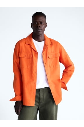 Men's Brushed Canvas Oxford Shirt, Sizes XS-3XL