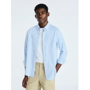 FREE ASSEMBLY Men's Button Front Oxford Shirt with Long Sleeves, Sizes S-3XL