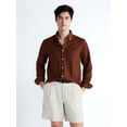 thumbnail image 1 of Free Assembly Men's Button Front Oxford Shirt with Long Sleeves, Sizes S-3XL, 1 of 6